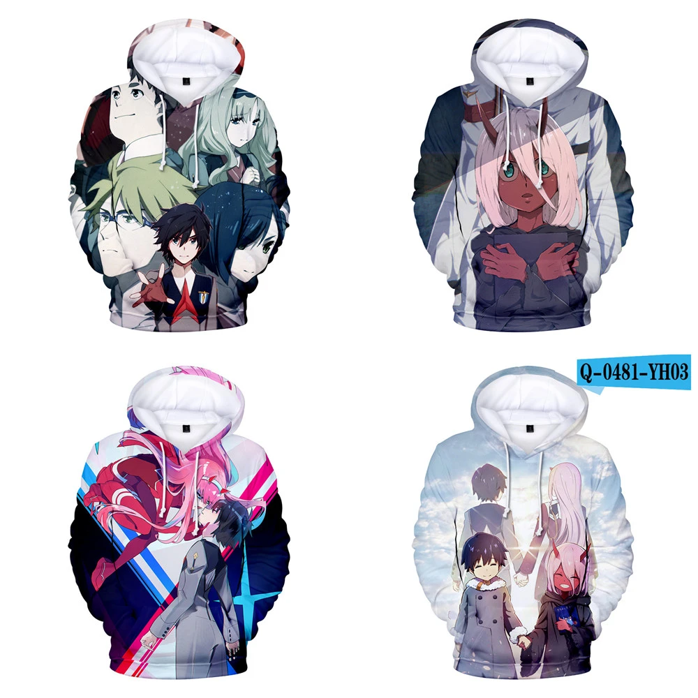 Querida en el franxx cero dos Chaqueta Suéter Con Capucha Sudadera Top 3D impresión