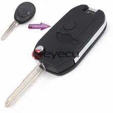 Keyecu Replacement Folding Shell Remote Key Case Fob 2 Button for Land Rover Discovery 2 1999-2004
