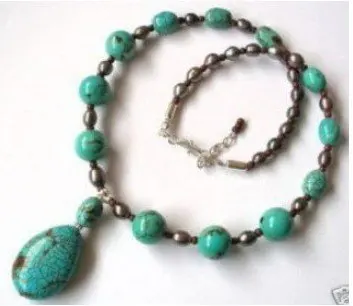 

Charming LOVELY TURQUOISEs PENDANT NECKLACE Fashion Free shipping