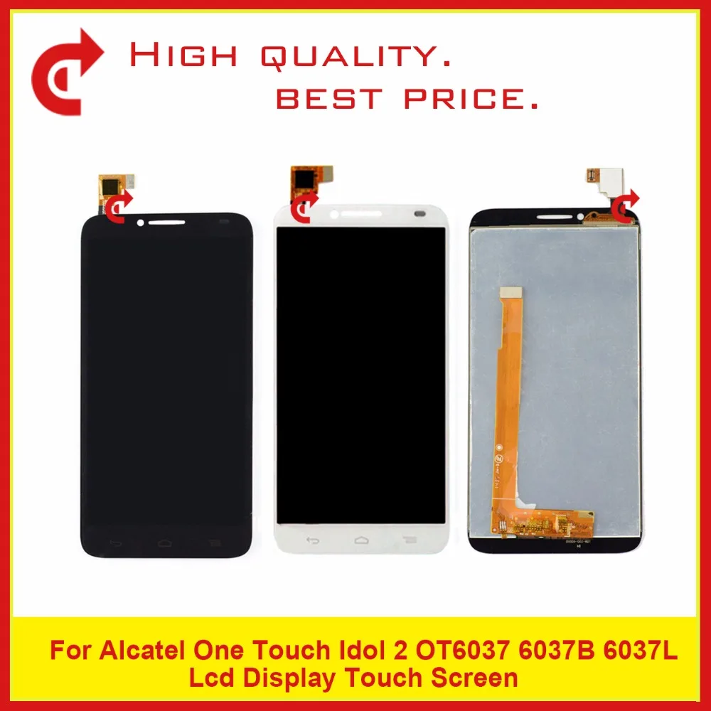 

High Quality 5.0" For Alcatel One Touch Idol 2 OT6037 6037 6037B 6037L LCD Display With TouchScreen Digitizer Sensor Assembly
