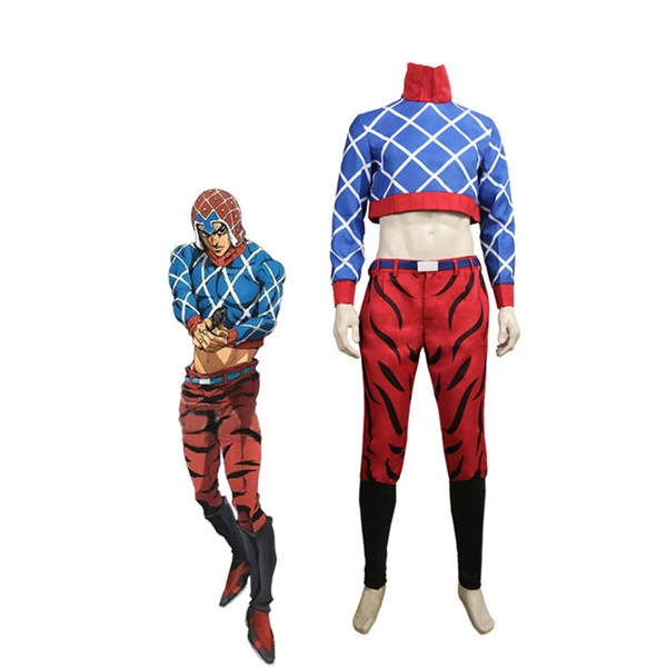 Anime JOJO'S BIZARRE ADVENTURE GUIDO MISTA Cosplay Costume Full Sets Pants& Anime JOJO'S BIZARRE ADVENTURE GUIDO MISTA Cosplay Costume Full Sets Pants&