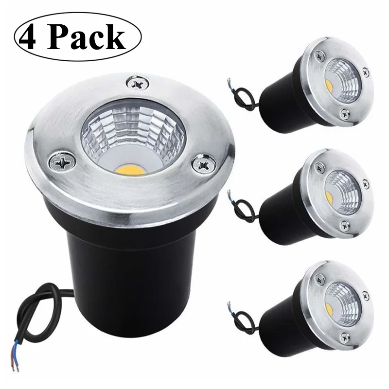 

4 Pack IP68 Waterproof LED Underground Light 5W 10W 15W Outdoor Ground Garden Path Floor Buried Yard Spot Landscape 110V220V 12V