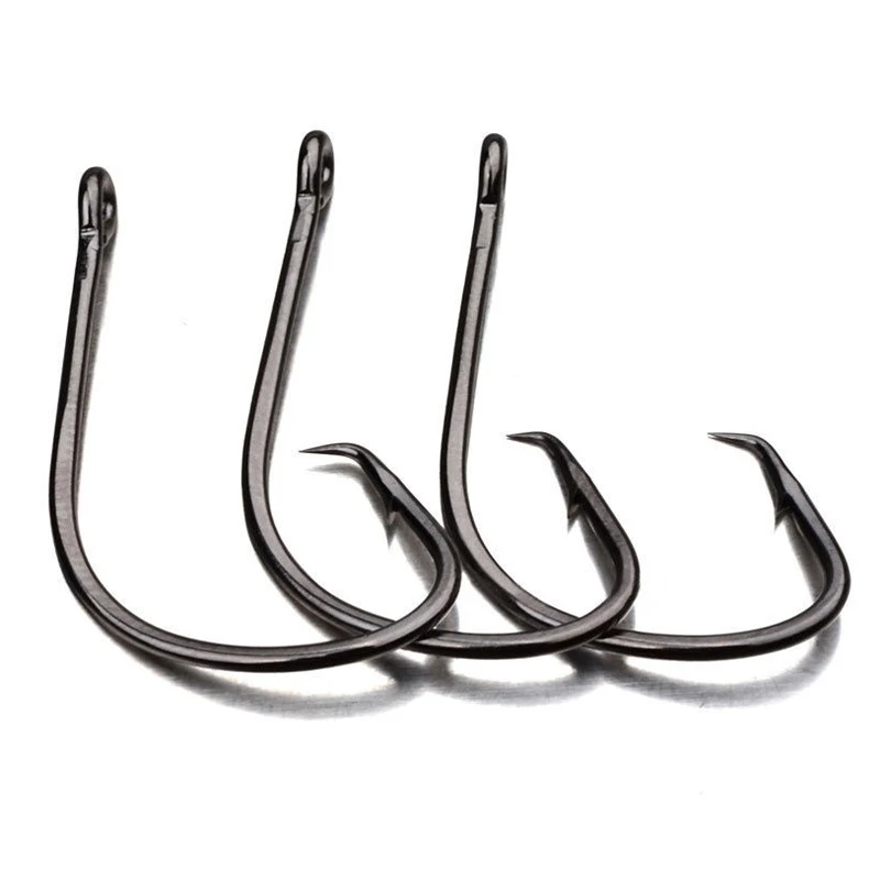 100pc Fishing Hooks Black Color Octopus/Circle Sport Circle Lure Fish