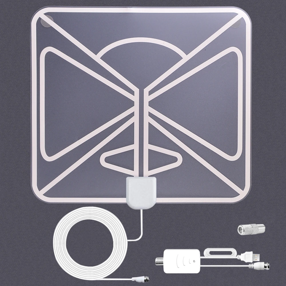 

Indoor Digital HD TV Antenna with Signal Amplifier Booster 50 Miles Range