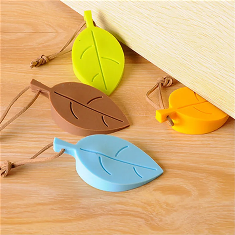 

Baby Leaf Style Door Stopper Silicone Rubber Home Decor Finger Safety Protection Wedge Door Card Kids Babies Safe Doorways Gates