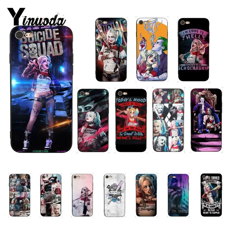 Yinuoda Harley Quinn Suicide черный ТПУ мягкий чехол для телефона iPhone X XS MAX 6 6S 7 7plus 8 8Plus 5 5S XR Fundas