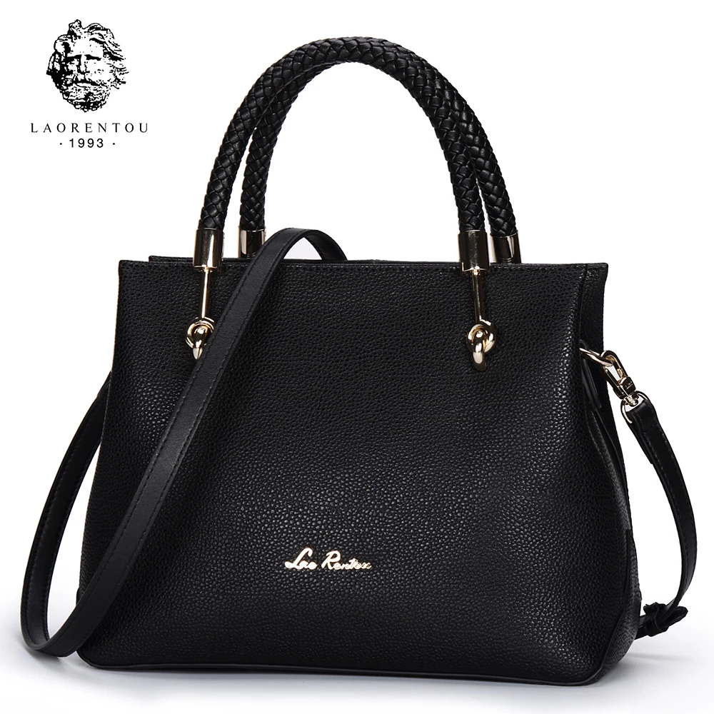 

LAORENTOU Women's Cow Leather Shoulder Bag For Women Casual Luxury Solid Handbag Exclusive Designer Brand Lady Leather Tote