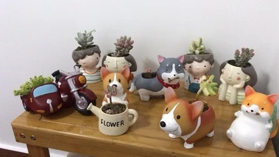 Zakka Creative Flowerpot Retro Cars Colorful Planter Resin Garden Succulent Plants Bonsai Flower Pot Decoration indoor macetas (5)