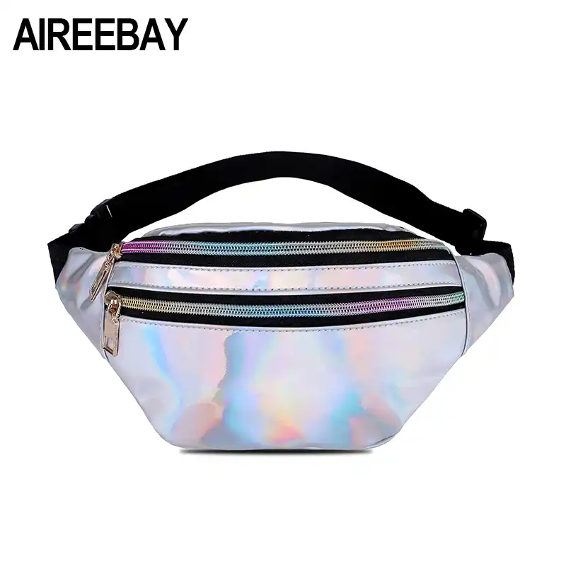 silver waist bag
