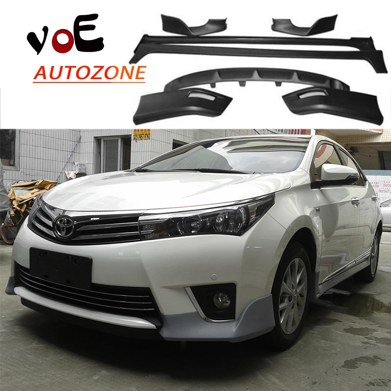 

7PCS/set 2014 2015 2016 Corolla PP Plastic Unpainted Matte Black Small Body Kit Full Complete for TOYOTA Corolla