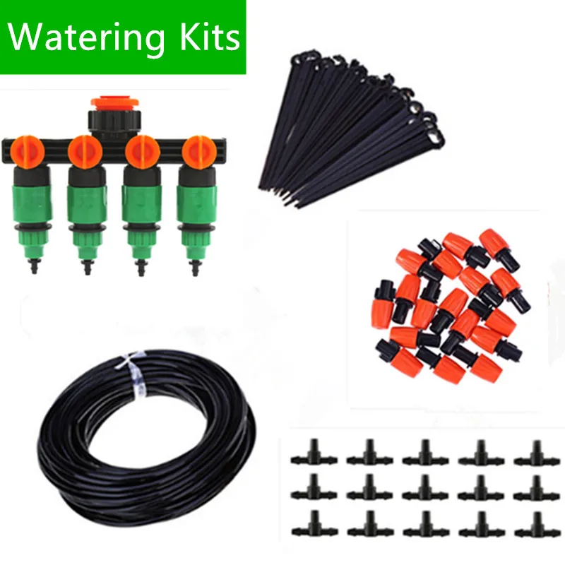 

40m Garden DIY Automatic Watering Micro Drip Irrigation System Garden Self Watering Kits with Adjustable Dripper Spray Cooling