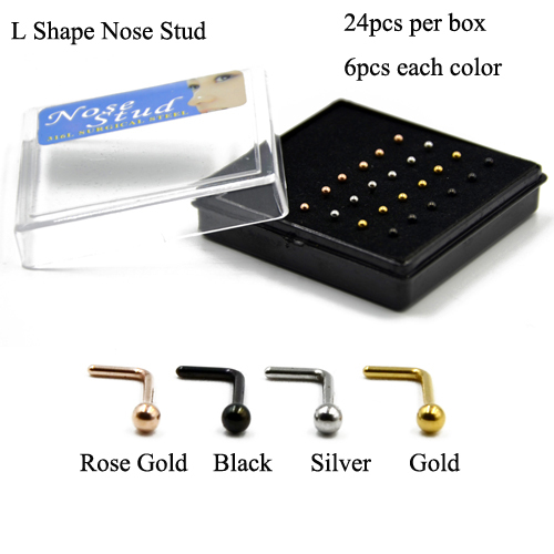 Stainless Steel Crystal Nose Ring Set Women Surgical Steel Nose Piercing Set ear bone needle Studs Body Jewelry