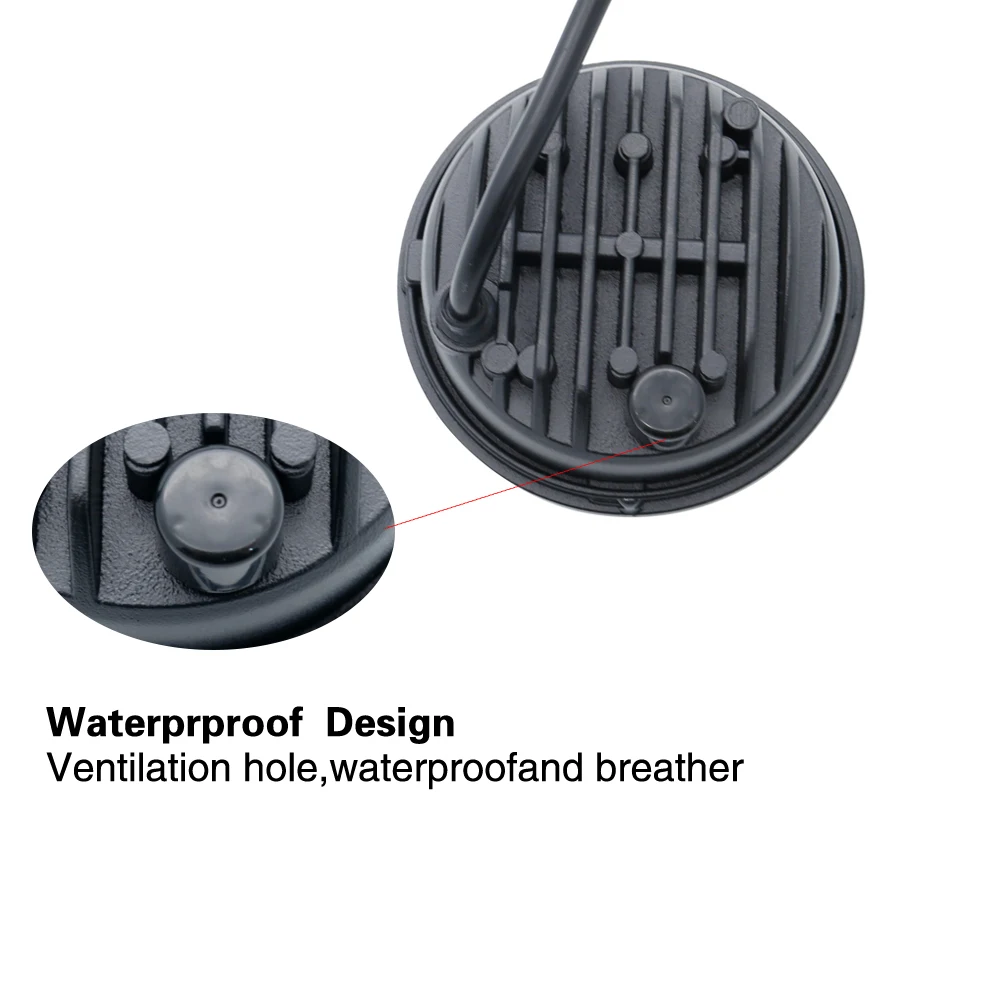 2PCS Chrome Black 4.5 Inch LED Passing Light Spot Driving Lamp LED Fog Lights for Harley Davidson Motorcycles 4.5 Lights (11)