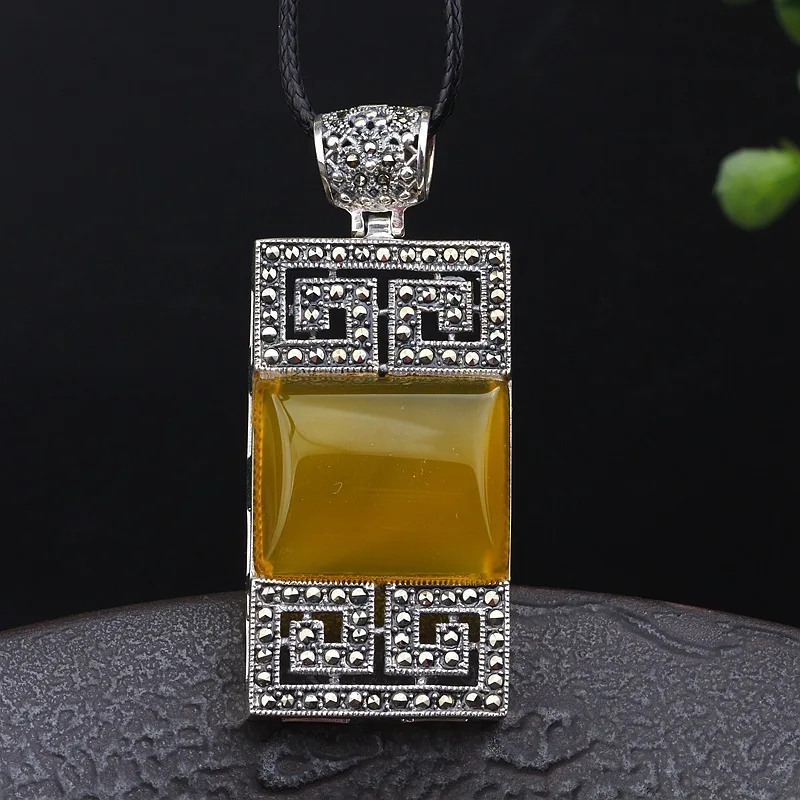 

2019 Promotion Asg Choker Necklace S925 Pure Pendant For Women Style Restoring Ancient Ways Gem-set Pulp Autumn Winter Sweater
