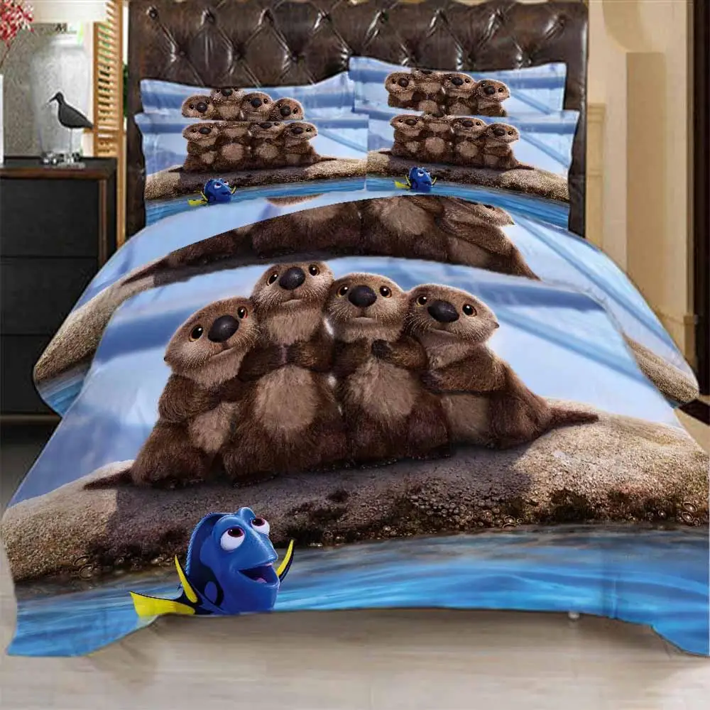

Finding nemo fur seals Bedding Quilt Cover Duvet Cover Set Pillowcase Microfiber Soft Comforter Bedroom Single Queen King