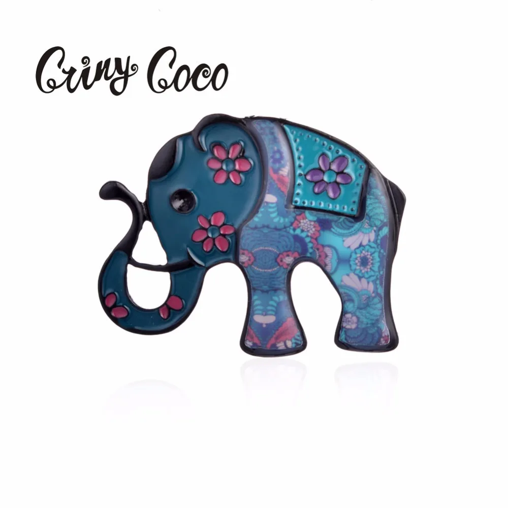 

Vintage Elephant Pins and Brooches Black Pin Alloy Flower Cartoon Animal Designer Brooch for Women Girl Scarf Coat Decoration