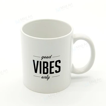 

Minimalist Black White Good Vibes Quotes Creative Girls Gifts Custom Coffee Tea Beer Mugs Art Design Kitchen Ceramic Water Cup