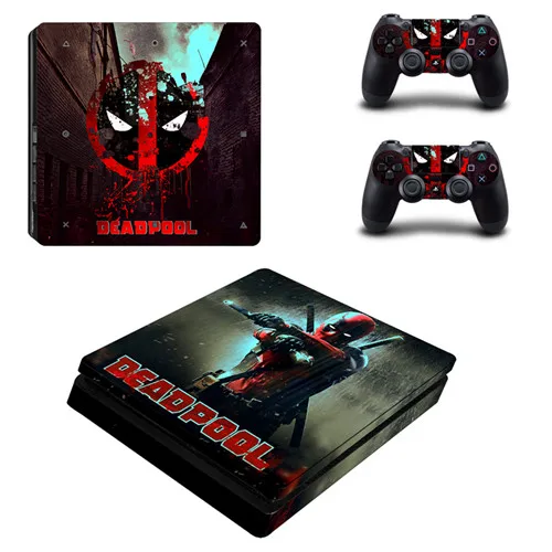 Deadpool PS4 тонкая Наклейка защитная накладка наклейка для PS4 Slim консоль и контроллер винил - Цвет: YSP4S-0238