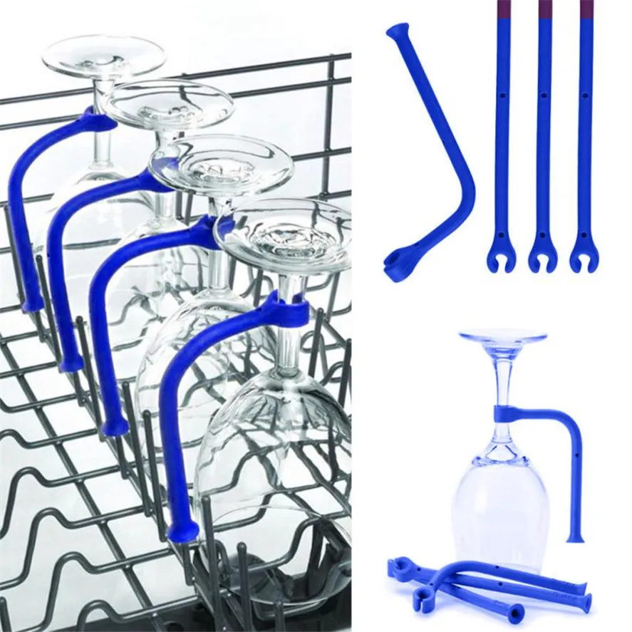 New Creative Wine Holders 4Pcs Adjust Silicone Wine Glass Dishwasher