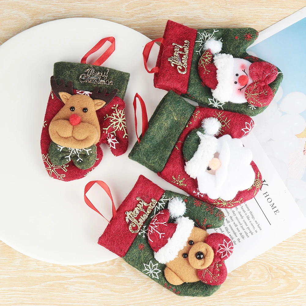 

Christmas Santa Claus Cutlery Pocket Reindeer Christmas New Year Fork Knife Holder Bag Home Party Dinner Decoration Tableware