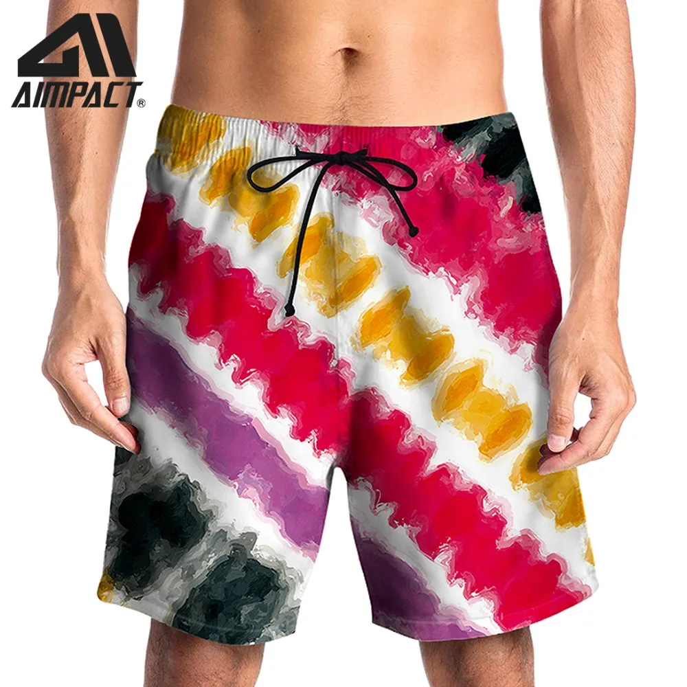 

3D Tie Dye Board Shorts for Men Summer Quick Dry Beach Surf Swimming Trunks Male Casual Pool Diving Hybird By Aimpact AM2130