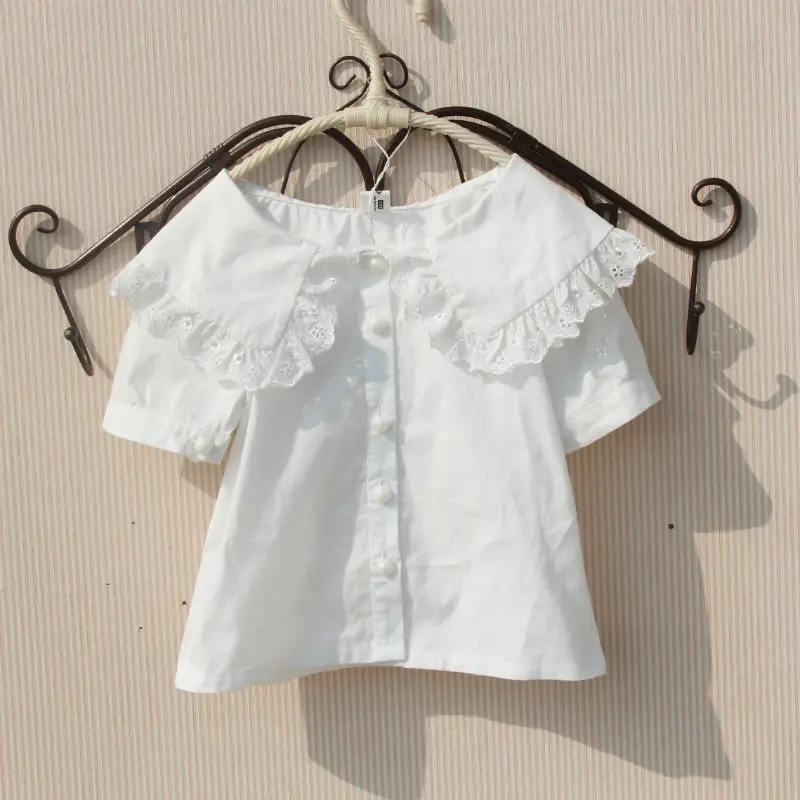 Коллекция года, летняя школьная блузка для маленьких девочек, рубашка белый топ для девочек, блузки, рубашки для детей, blusa, детская одежда, JW4688-3 - Цвет: design 4 white