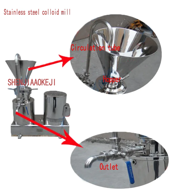 JMF-120 пищевая коллоидная мельница шлифовальная машина 380 В соевый разветвленный режим коллоидная мельница из нержавеющей стали домашняя ультратонкая флюид