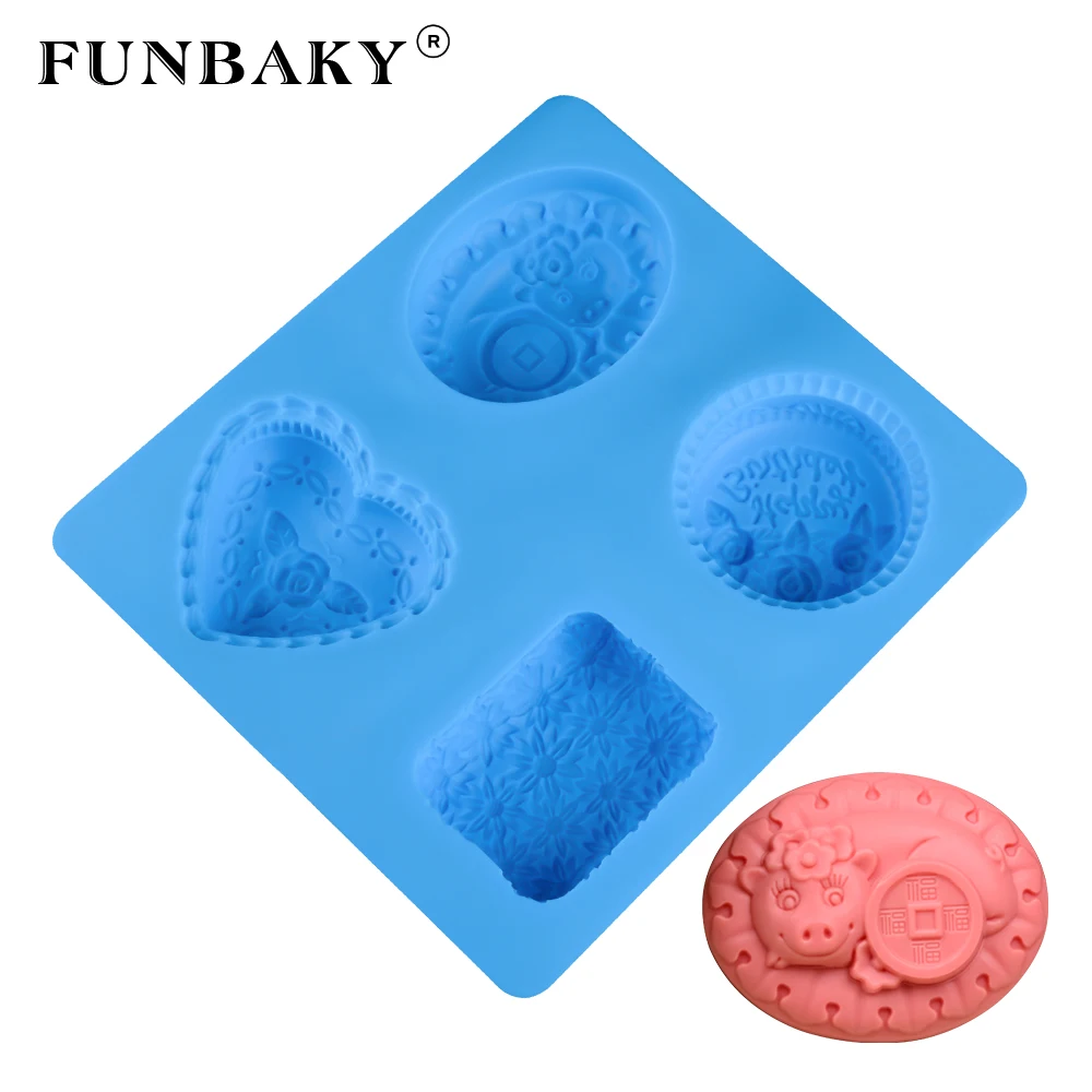FUNBAKY 3D круглые силиконовые формы в форме сердца инструменты для украшения торта