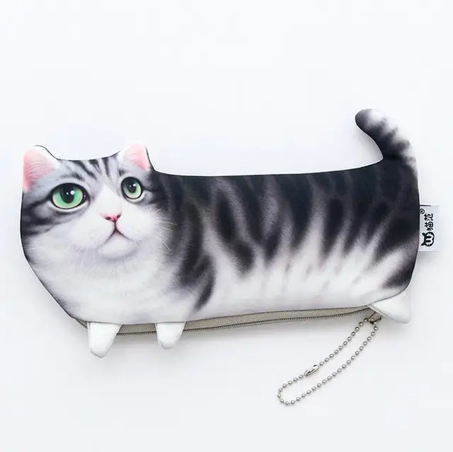 Pencil Bag 3D Painting Cat Stationery Storage Organizer Bag School Tools for Kid