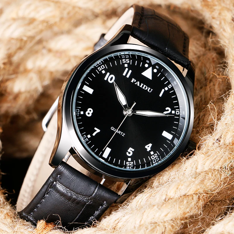 

PAIDU Sport Simple Men Watch Casual Man's Wristwatches Quartz Fashion Modern Leather/ Stainless Steel Strap Male Clock Hour Time