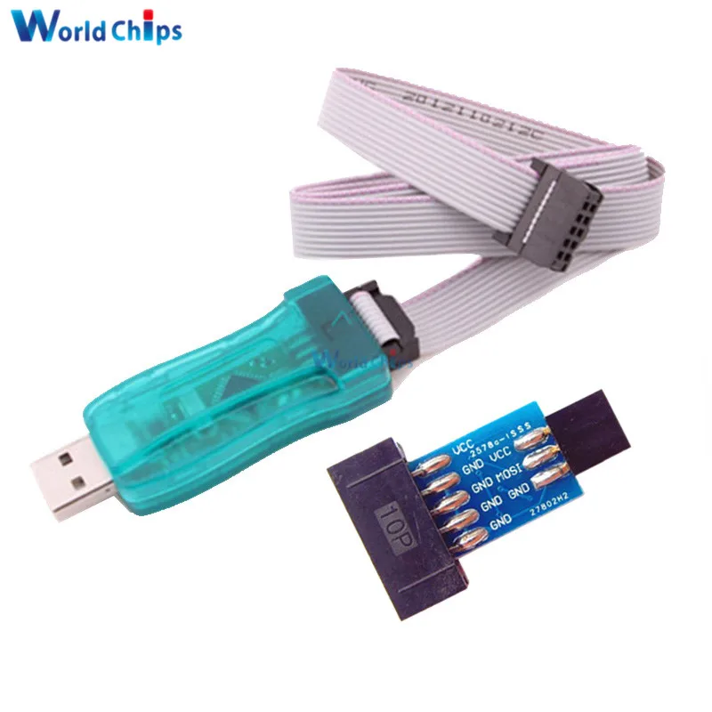 10 Pin конвертировать в стандартный 6 адаптер с 5V USBASP ISP AVR чехол программатора|pin 1|avr