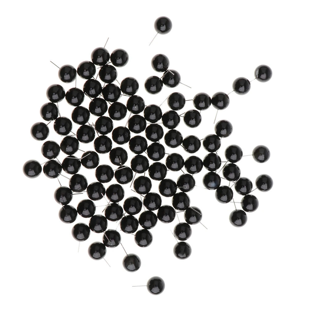 100 Pieces Black Plastic Eyes Kits for Needle Felting Bear Dolls Dog Plush Animal Accessories DIY Craft Toy 6mm