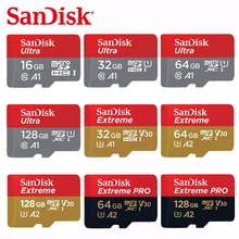 Карта памяти SanDisk, 32 ГБ, Micro SD карта, 64 ГБ, 128 ГБ, TF карта, 256 ГБ, A1/A2, C10, UHS-I, U1/U3, U3, V30, SDXC, 4 K, HD, для Samrtphone/Tablet/PC
