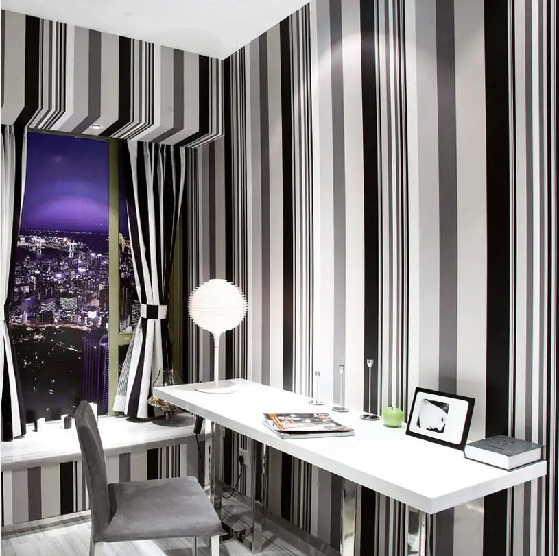 Online get cheap noir papier peint rouleau aliexpress.com ... Papier peint blanc motif noir