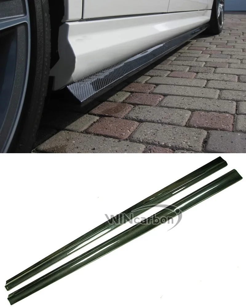 

Real Carbon fiber Extension Side Skirts 1pair for Mercedes Benz C Class W204 C63 AMG model 2008-2014
