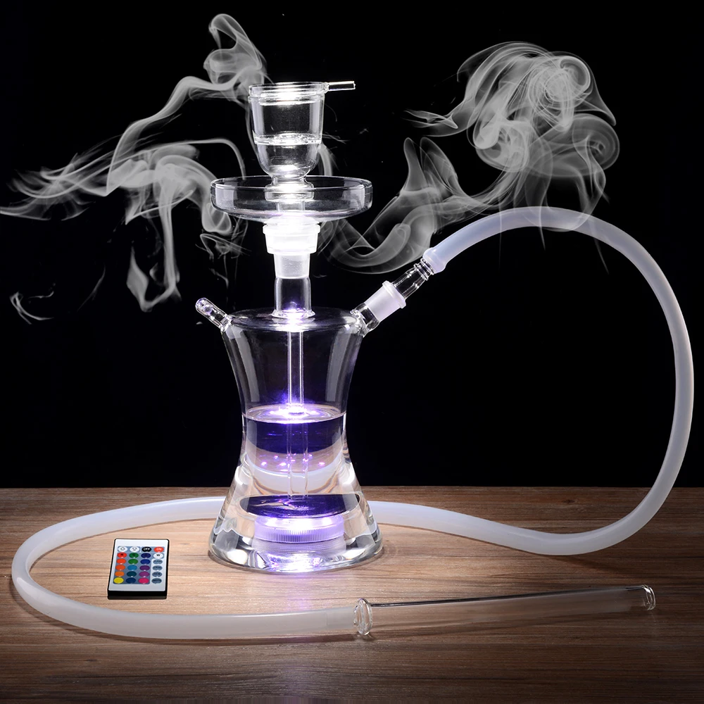 Glass Hookah Shisha Match Clear Bowl With Silicone Hose a Pipe for Smoking Portable Chicha