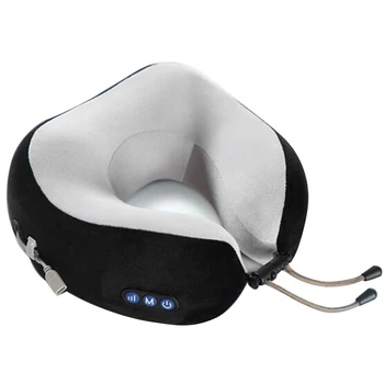 

U-Shaped Cordless Electric Travel Neck Pillow Massager, Memory Foam Massager for Muscle, Shoulder, Cervical Pain Relief