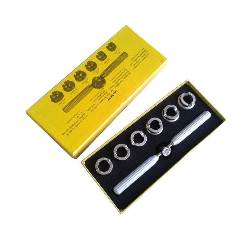 No.5537 18.5mm~29.5mm Stailess Steel Watch Opener 6 Size Watch Back Opening Tools, Watch Case Opener for RLX