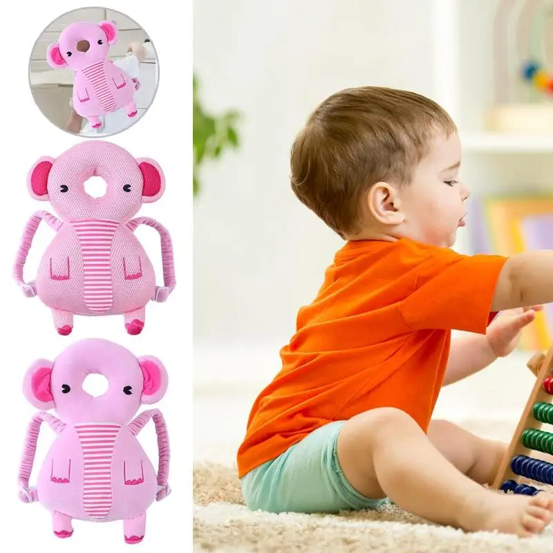 

Baby Head Protection Pillow Backpack Toddler Walking Headrest Cute Pink Pig Anti Fall Neck Cushion Baby Bedding Backpack Mat