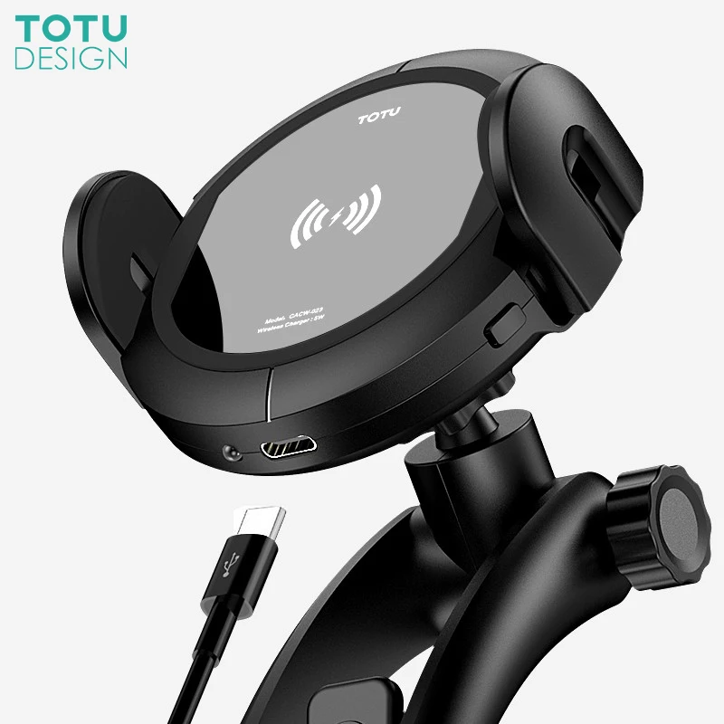 

TOTU Qi Wireless Car Charger Mobile Phone Holder For iPhone Samsung Automatic Phone holder Stand Fast Charging For Xiaomi Huawei