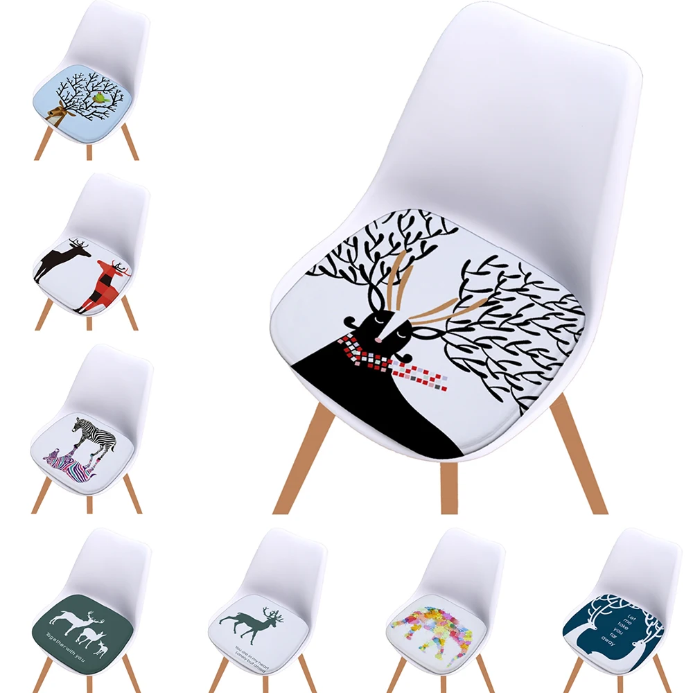 

Deer print super soft flannel seat cushion cartoon style animal chair cushion cat for home kitchen decoration
