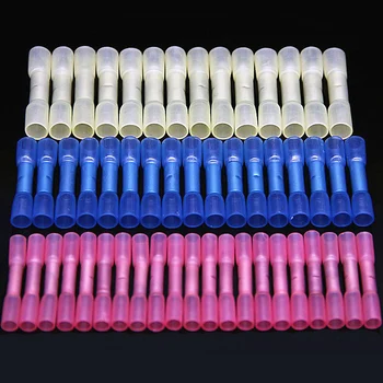 

50PCS Heat Shrink Butt Terminals Insulated Electrical Wire Connectors AWG 22-10 Cable Crimping Terminals Connector Kit