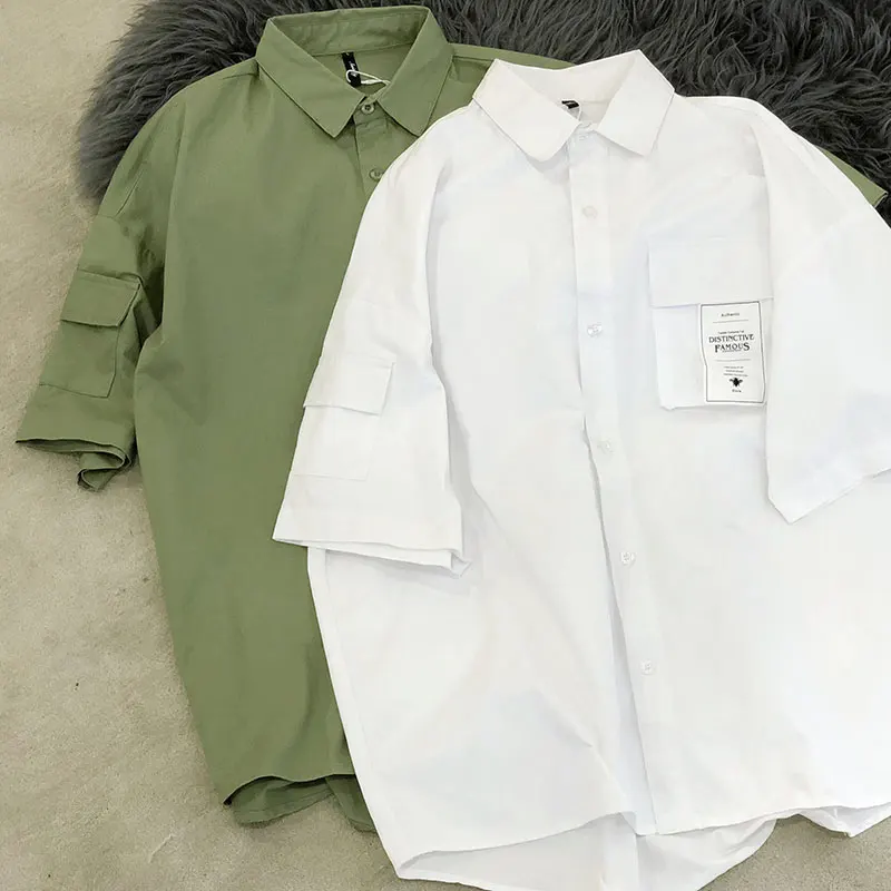 

2019 Summer Fashion Mens Shirt Slim Fit Short Sleeve Streetwear Mens Clothing Mens Casual Shirts camisa masculina chemis hombre