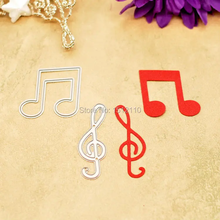 2pcs Musical Note Metal Die cutting Dies For DIY Scrapbooking Photo Album Decorative Embossing