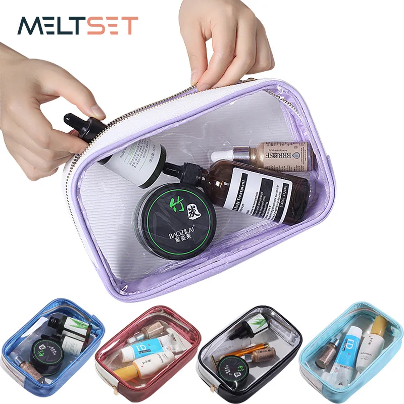 

Travel PVC Transparent Cosmetic Bag Waterproof Women Make Up Storage Bags Zipper Beauty Case Makeup Bath Wash Toiletry Organizer