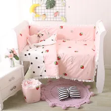 6 шт./компл. Комплект постельного белья для малышей реактивная Колыбель для новорожденных бампер хлопок детские мягкие бортики для кровати комфортная Детская кровать бампер для младенцев протектор Лидер продаж