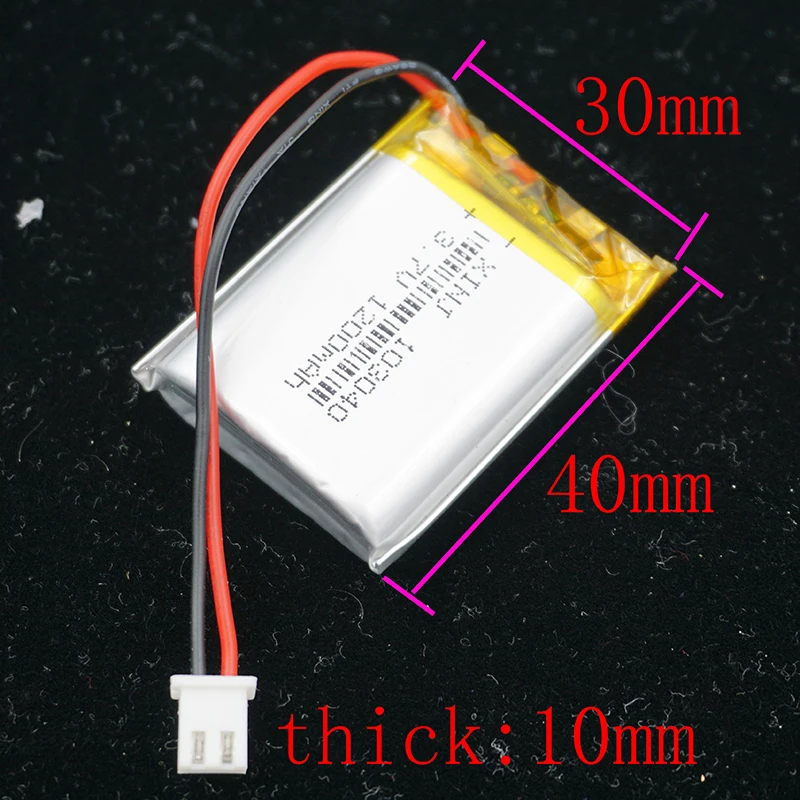 XINJ 3,7 V 1200 mAh Li Po мобильный телефон с полимерным аккумулятором 2pin JST-PH 2,54 мм разъем 103040 для игрового плеера gps Sat камера nav вождения рекордер