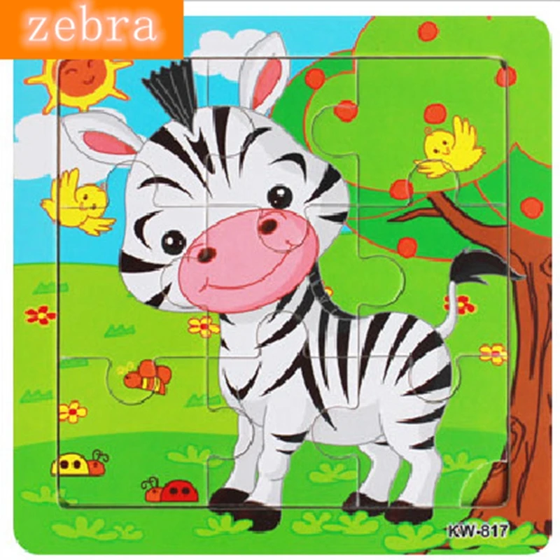 Деревянные головоломки мультфильм головоломки игрушки и хобби Животные Слон лягушка Жираф Лев панда овца Тигр Пазлы DIY игрушки для детей подарок - Цвет: MP224