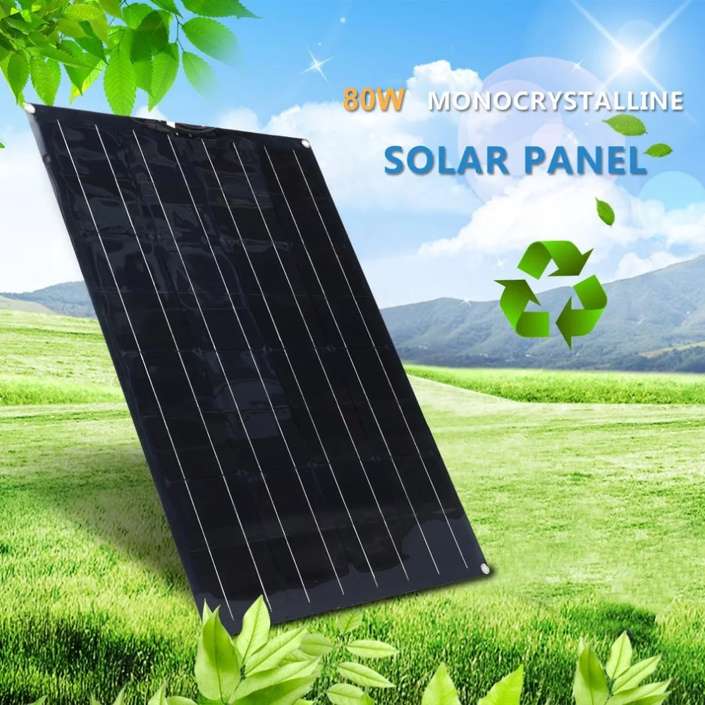 

Newest 80W Compact Size Ultra Thin Outdoor Solar Charging Device Monocrystalline Solar Panel Flexible Camping Power Supply