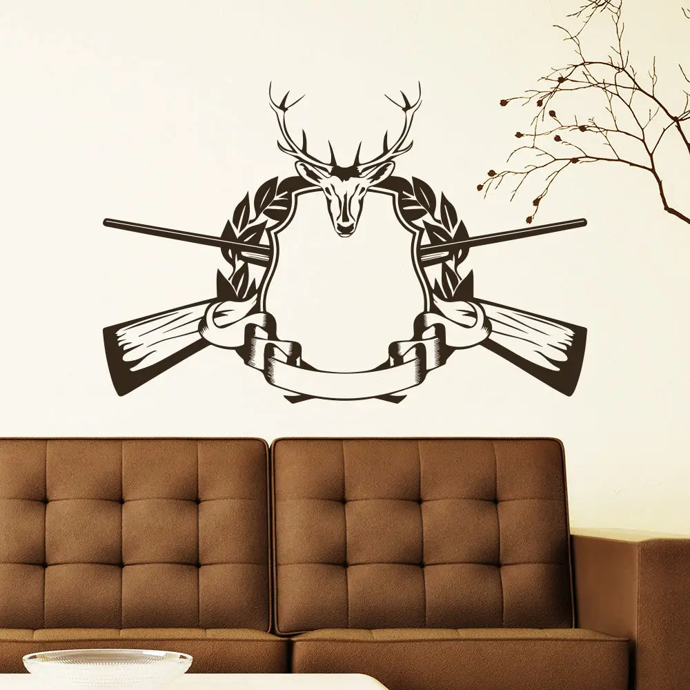 wall decal hunting deer rifle antlers decals bedroom decor sticker murals 22inchx33inchchina mainland - Hunting Bedroom Decor wall decal hunting deer rifle antlers decals bedroom decor sticker murals 22inchx33inchchina mainland - Hunting Bedroom Decor